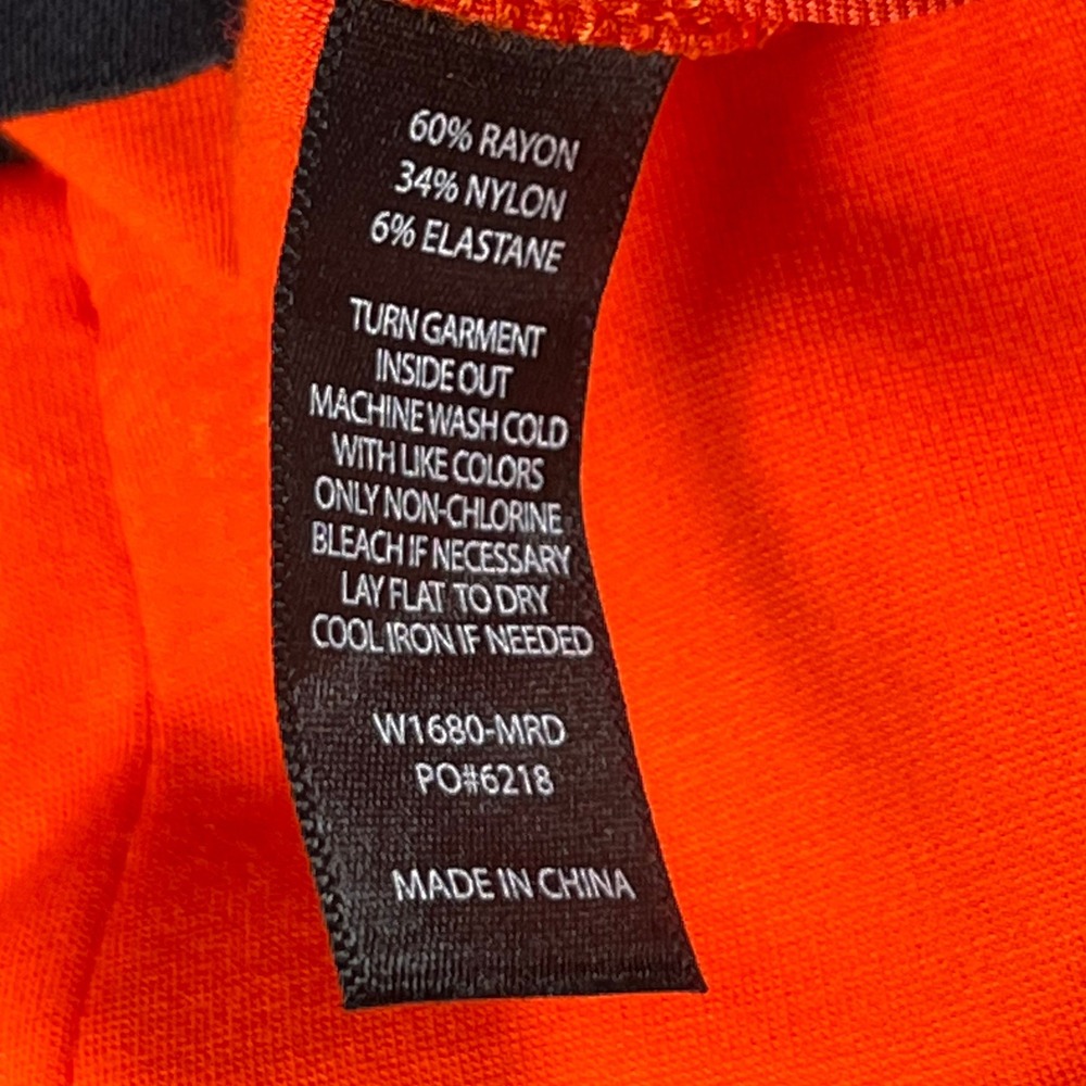 Betabrand Monroe Crop Straight Trouser Pants Women Size M Orange Colorful Preppy - Picture 4 of 7